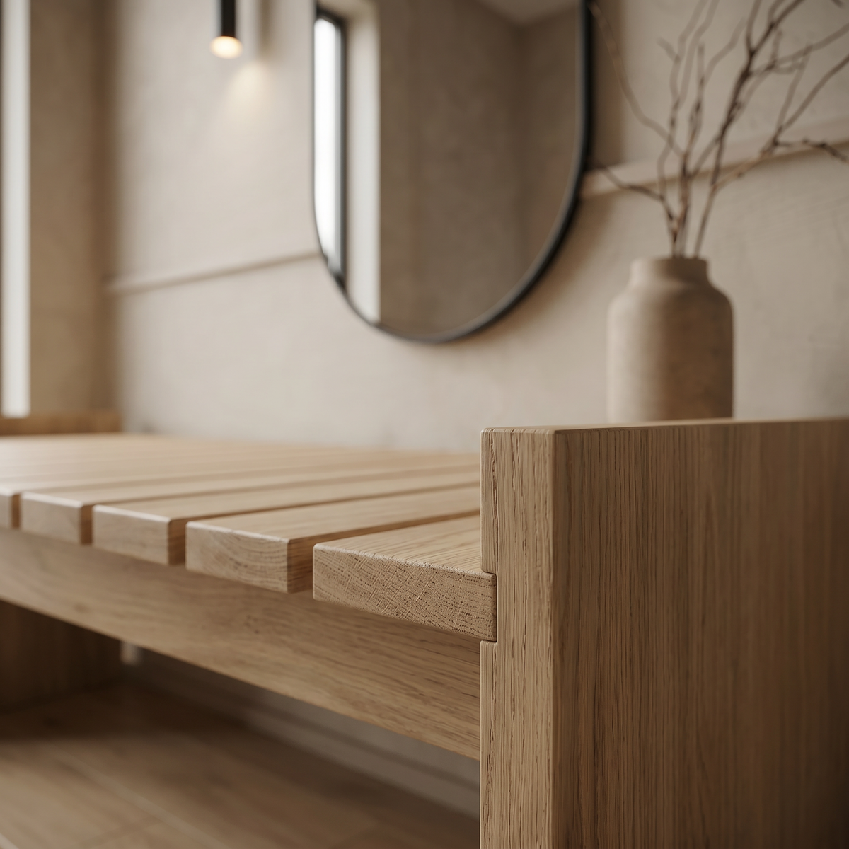 Bench Niseko — handcrafted solid oak bench by FUKUI (photo 4)