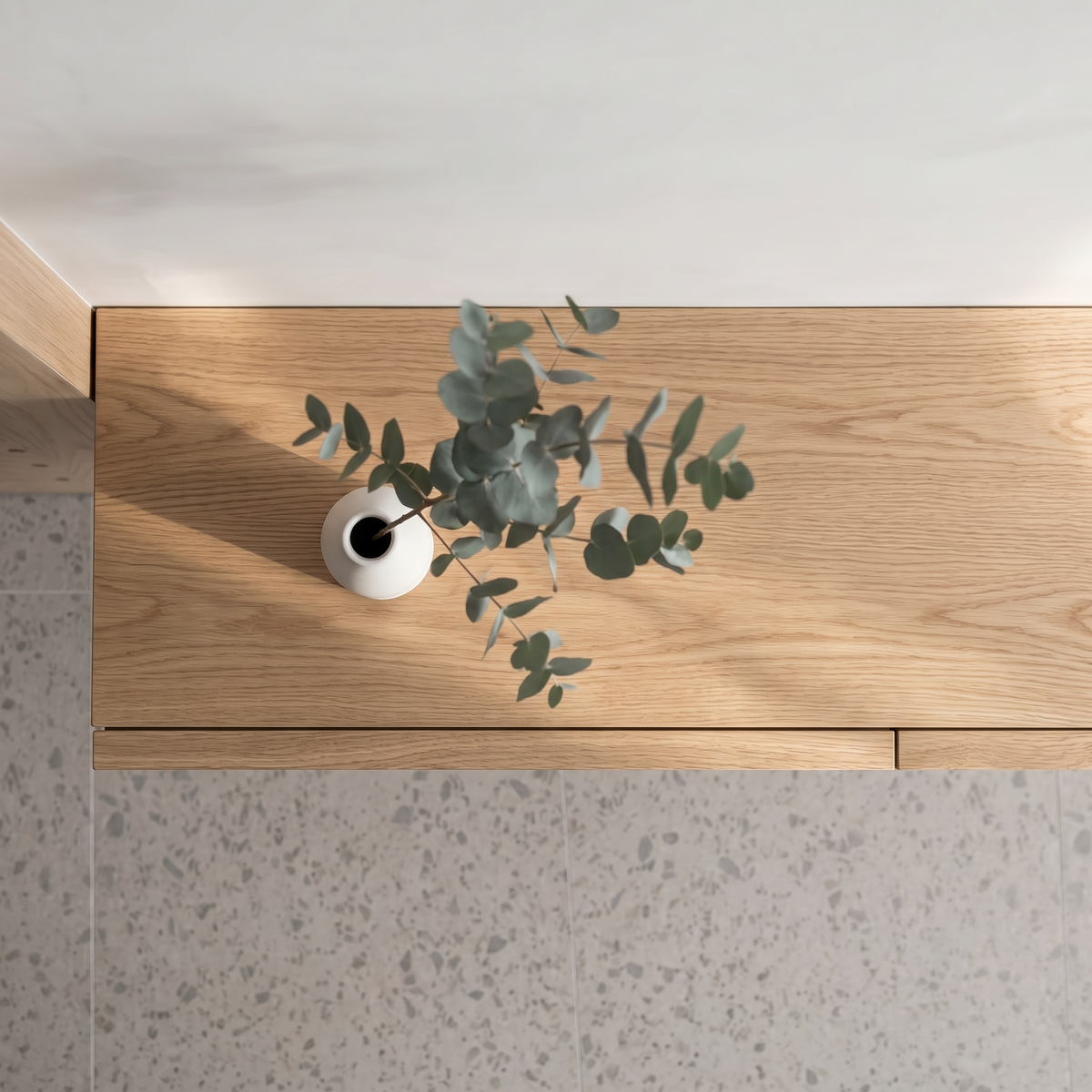 Console table Morioka — wall-mounted solid oak console table, handcrafted by FUKUI (photo 4)
