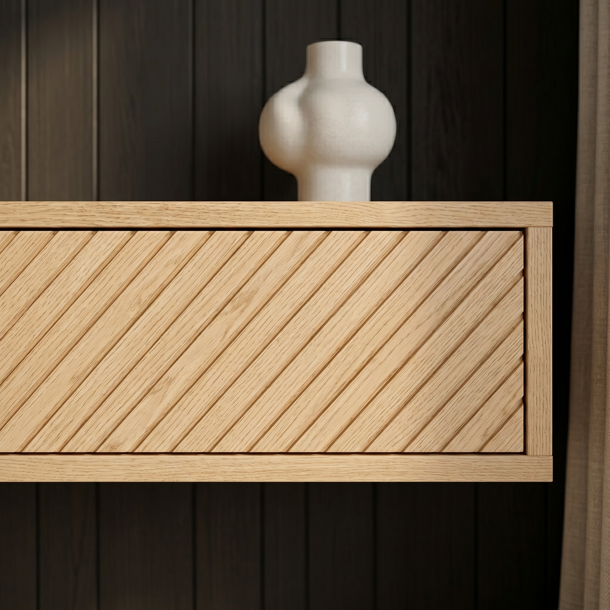 Console table Nagano — wall-mounted solid oak console table, handcrafted by FUKUI (photo 4)