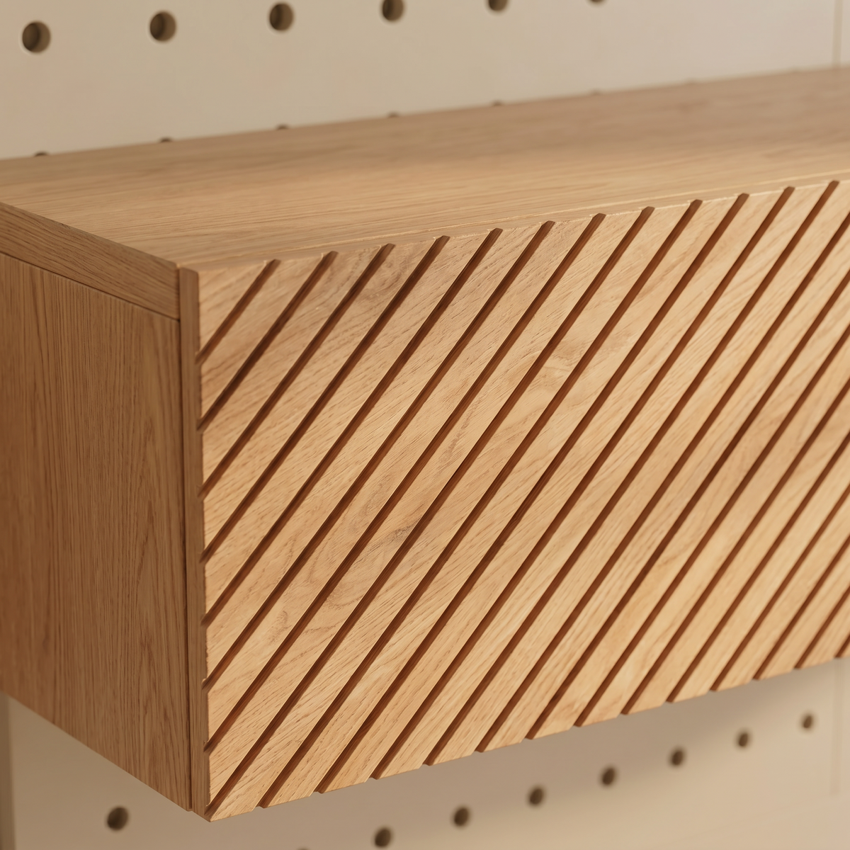 Console table Tsu — narrow wall-mounted solid oak console table, handcrafted by FUKUI (photo 4)