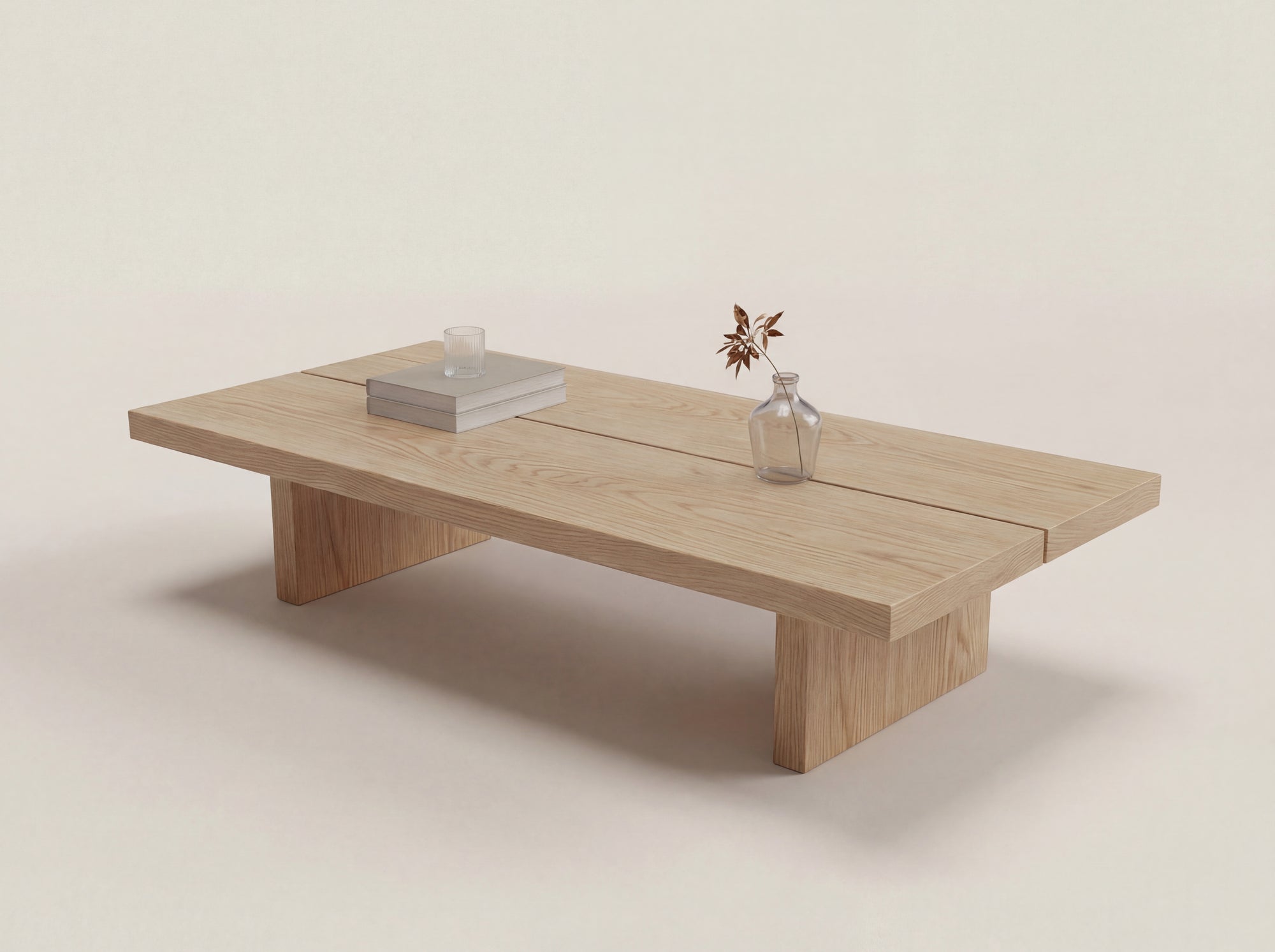 Coffee table Obihiro — solid oak Japandi coffee table, handcrafted by FUKUI (photo 2)