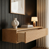 Console table Nagano — wall-mounted solid oak console table, handcrafted by FUKUI (photo 3)