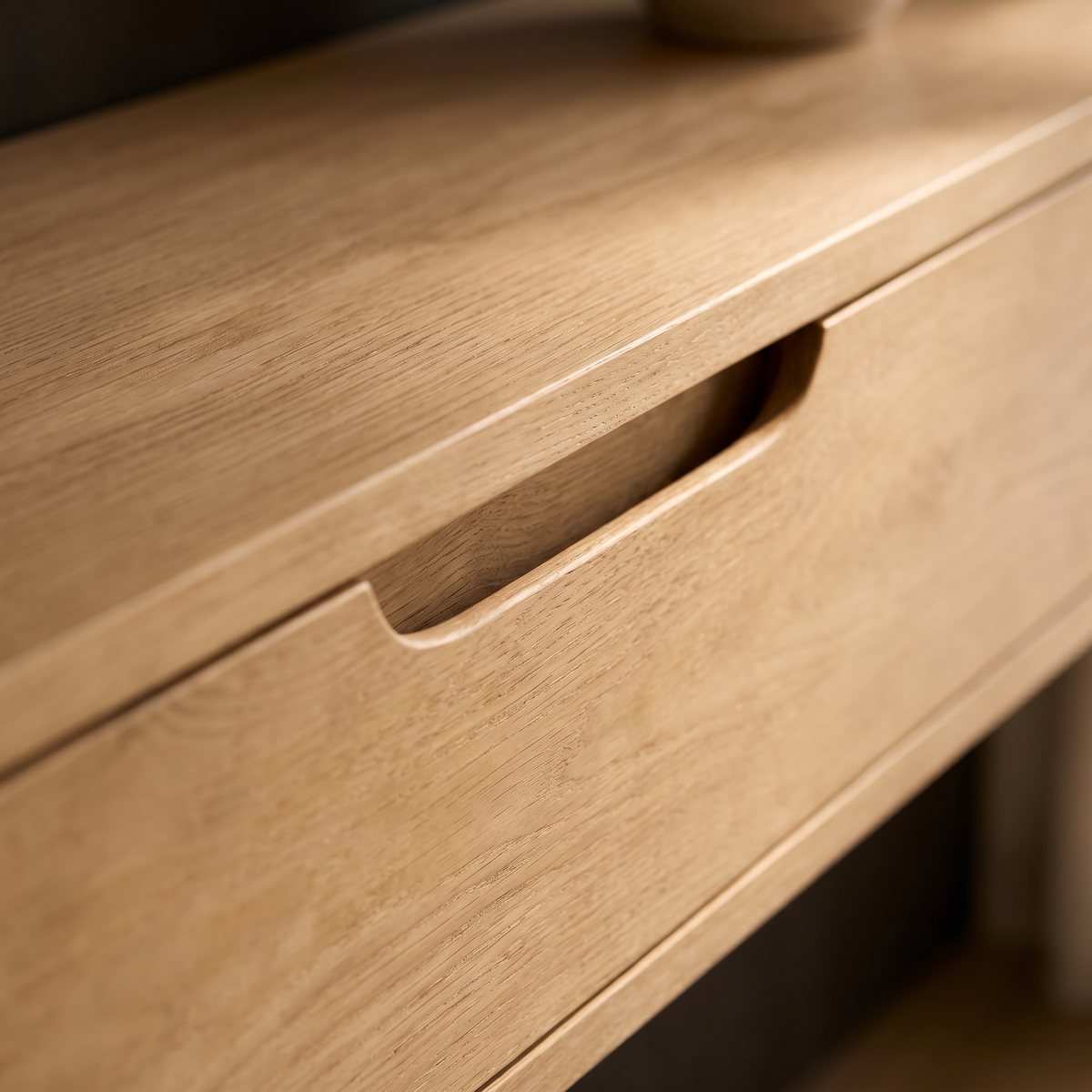 Console table Nara — wall-mounted solid oak console table, handcrafted by FUKUI (photo 4)