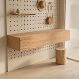 Console table Tsu — narrow wall-mounted solid oak console table, handcrafted by FUKUI