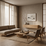 Console table Verona — wall-mounted solid oak console table with grooved front, by FUKUI (photo 2)