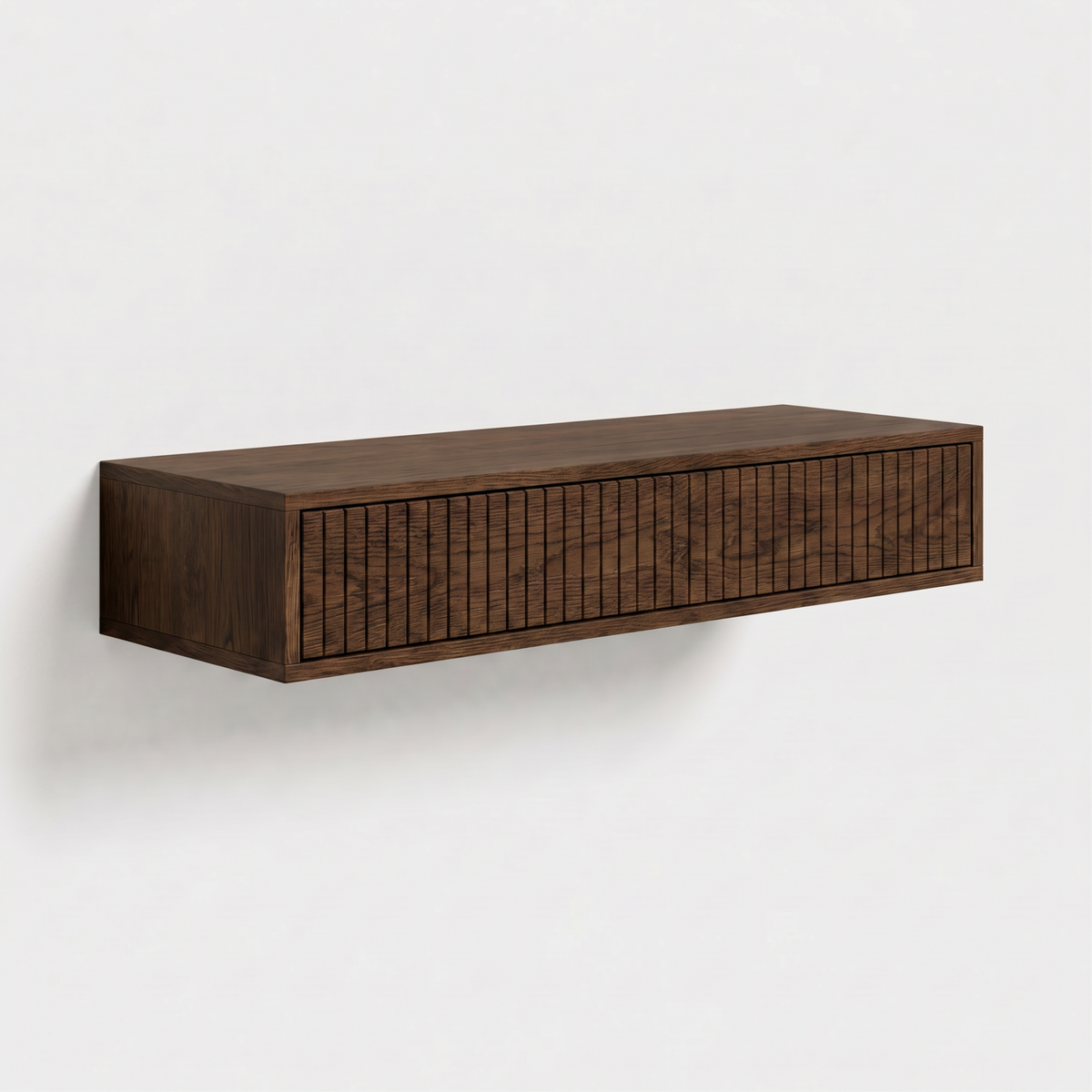Console table Verona — wall-mounted solid oak console table with grooved front, by FUKUI (photo 6)