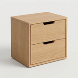 Nightstand Akita — solid oak bedside table with two drawers and recessed handles, by FUKUI (photo 5)