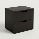 Nightstand Akita — solid oak bedside table with two drawers and recessed handles, by FUKUI (photo 7)