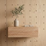 Bedside table Fukushima — wall-mounted solid oak nightstand, handcrafted by FUKUI (photo 2)