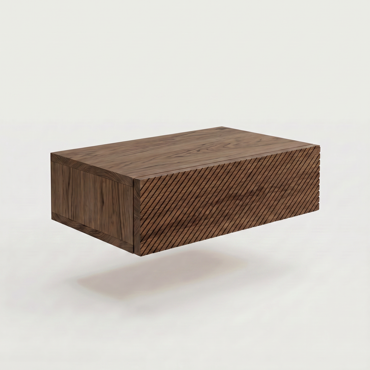 Bedside table Fukushima — wall-mounted solid oak nightstand, handcrafted by FUKUI (photo 6)