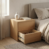 Nightstand Kanazawa — solid oak bedside table with two drawers, by FUKUI (photo 4)