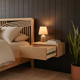Bedside table Nagoya — floating solid oak nightstand, handcrafted by FUKUI (photo 3)