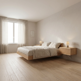 Bedside table Sakai — floating solid oak bedside shelf with drawer, by FUKUI (photo 2)