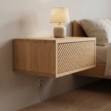 Bedside table Sakai — floating solid oak bedside shelf with drawer, by FUKUI