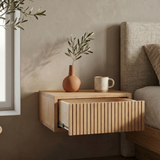 Bedside table Uji — floating solid oak bedside table with fluted drawer, handcrafted by FUKUI (photo 3)